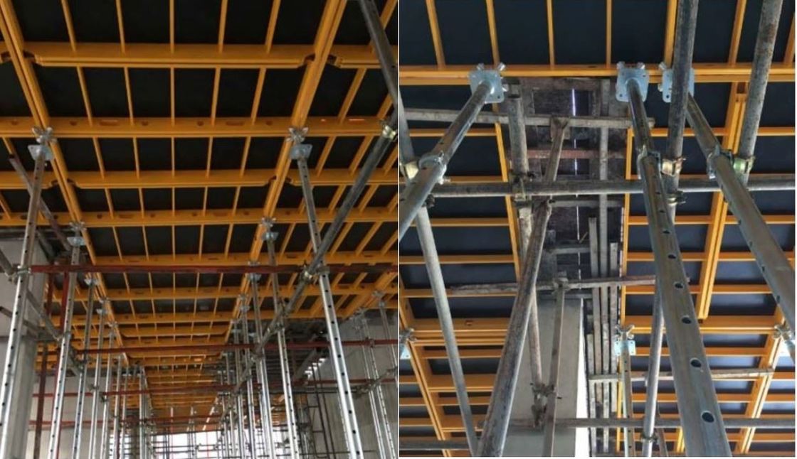 Large Area Aluminum Frame Slab Formwork System Easy Installion For Concrete